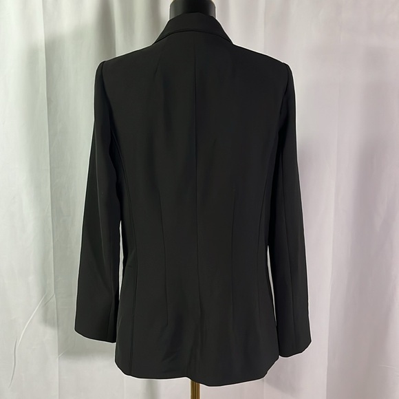 White House Black Market Black Single Button Zipper Accent Blazer - Picture 3 of 16